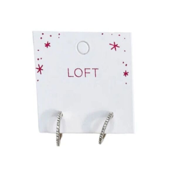 LOFT Classic Diamonte Crystal Hoop Earrings Hoop size 3/4" NEW - Picture 1 of 3
